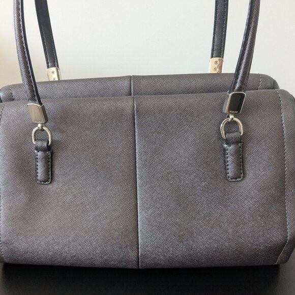 Preowned 25162 Coach Madeline Quartz/Black East/West Satchel Bag - Picture 3 of 11